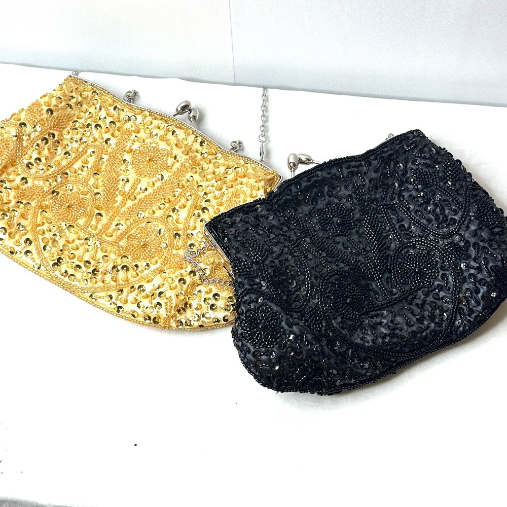 Beaded Sequin Design Evening Clutch